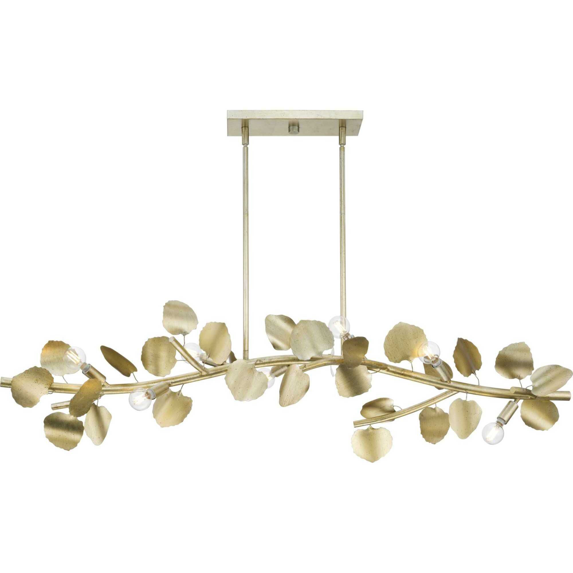 Laurel 7 Light 50.5 inch Gilded Silver Linear Chandelier Ceiling Light, Design Series