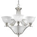 Avalon 5 Light 26 inch Brushed Nickel Chandelier Ceiling Light in Swirled Alabaster