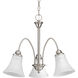 Tally 3 Light 22 inch Brushed Nickel Chandelier Ceiling Light
