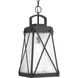 Creighton 1 Light 11 inch Textured Black Outdoor Hanging Lantern, Design Series
