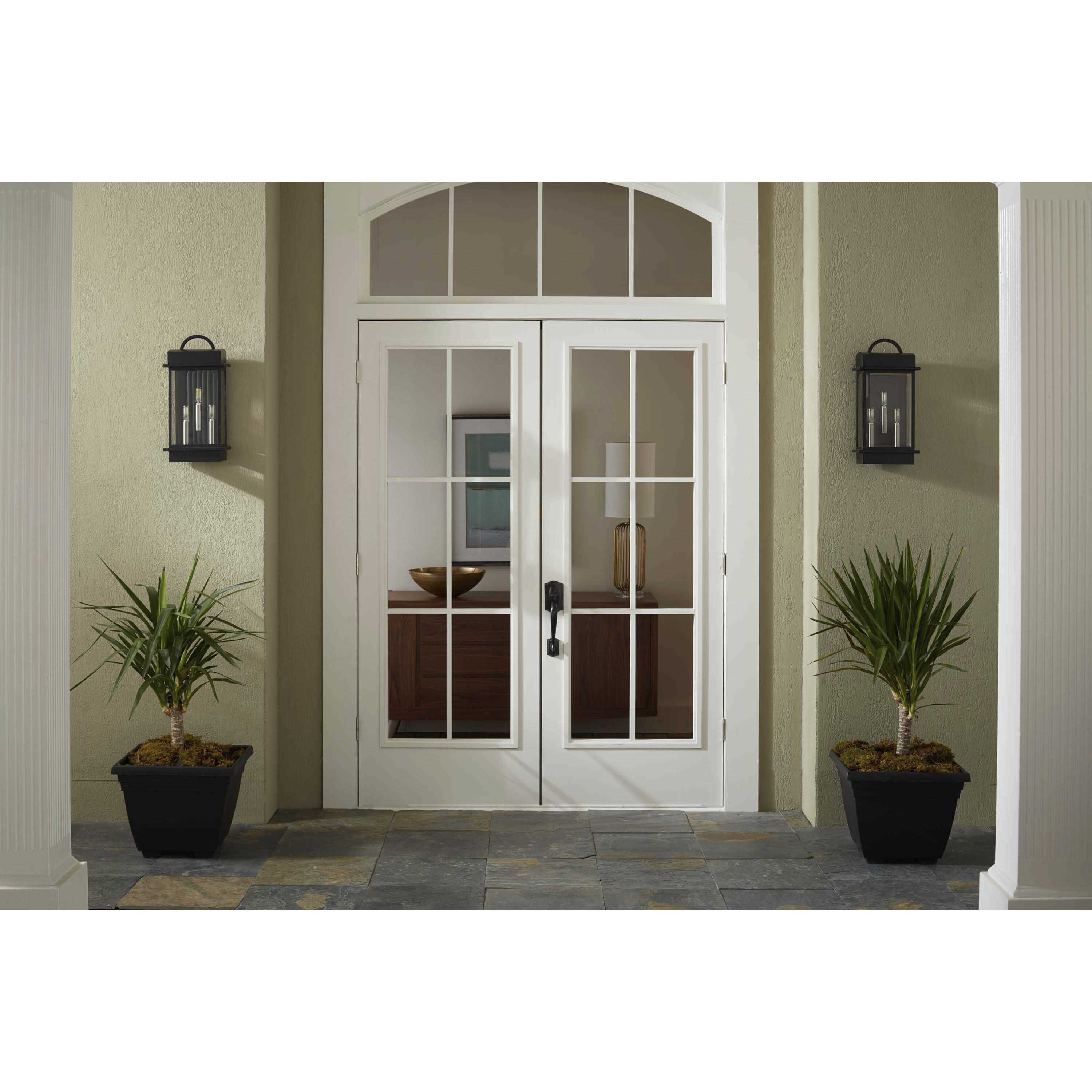 Santee 3 Light 20 inch Matte Black Outdoor Wall Lantern, Large, Design Series