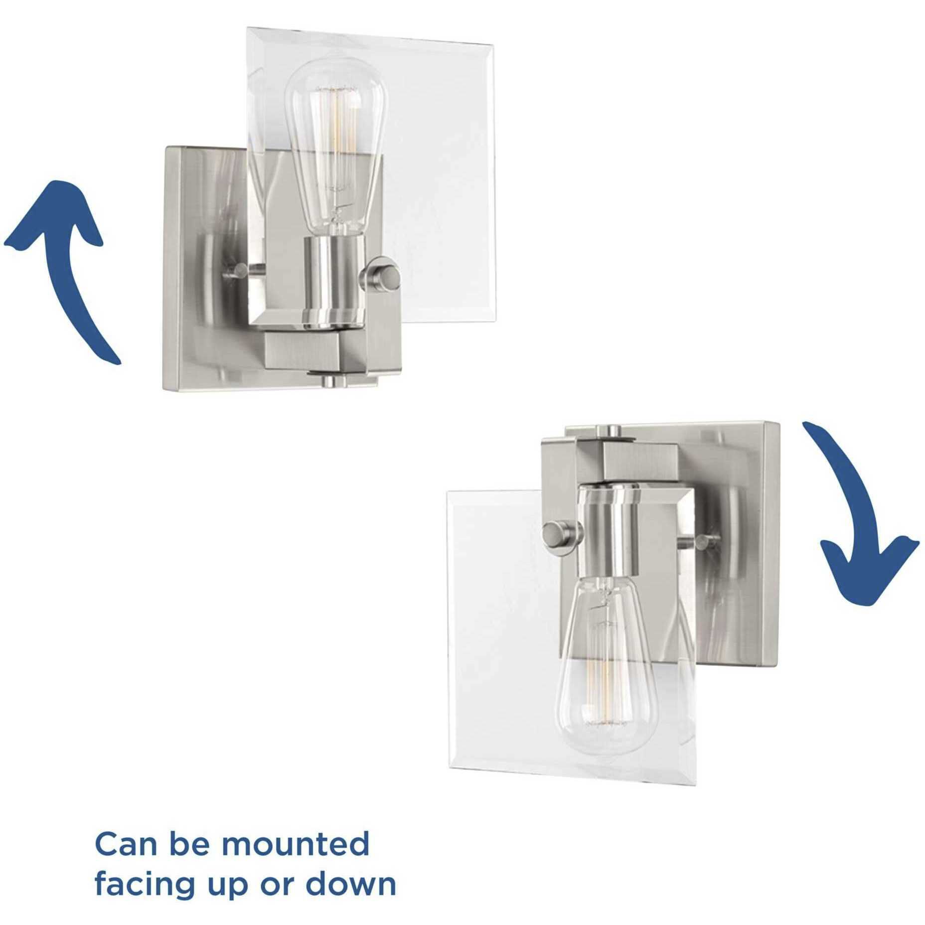 Glayse 1 Light 7 inch Brushed Nickel Bath Vanity Wall Light, Design Series