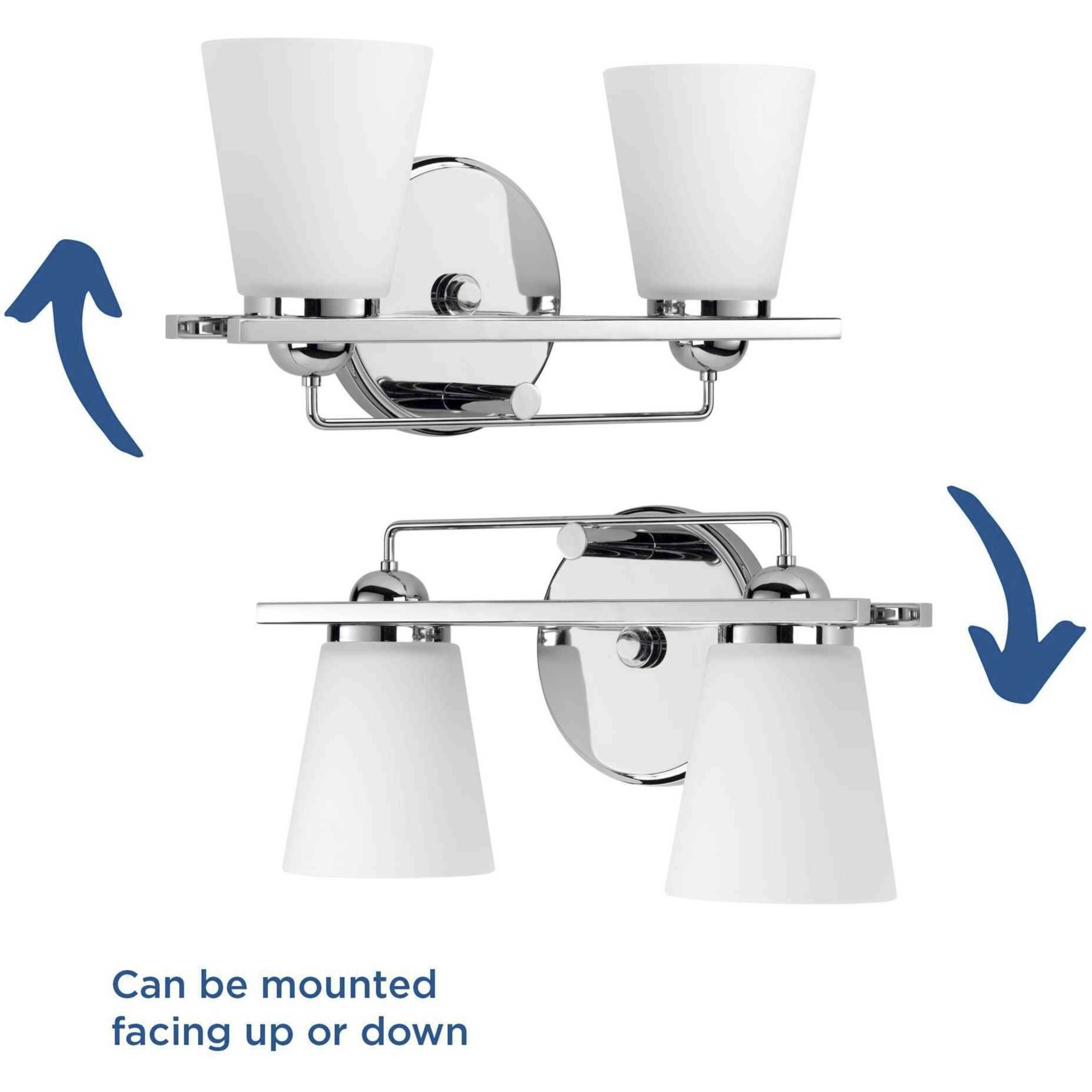 Flight 2 Light 16 inch Polished Chrome Bath Vanity Wall Light, Design Series