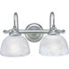 Bath Match 2 Light 15 inch Brushed Platinum Bath Vanity Wall Light