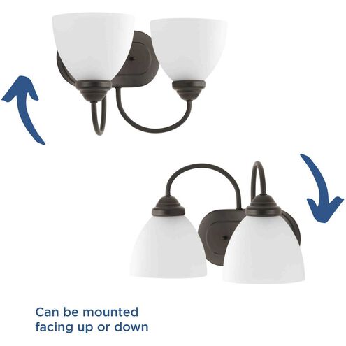 Heart 2 Light 13.69 inch Antique Bronze Bath Vanity Wall Light