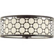 Mingle LED 14 inch Antique Bronze Flush Mount Ceiling Light, Summer Linen, Etched Parchment Glass