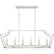 Parkhurst 6 Light 42 inch Brushed Nickel Linear Chandelier Ceiling Light