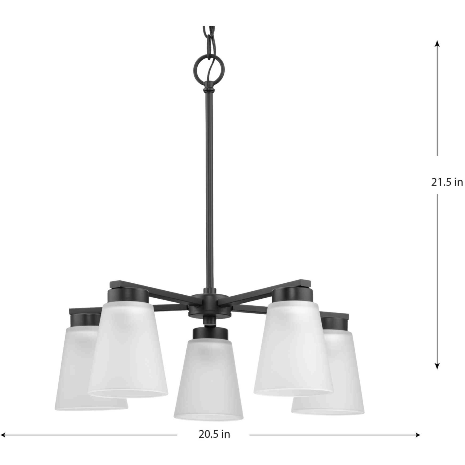 Tanner 5 Light 20.5 inch Matte Black Chandelier Ceiling Light