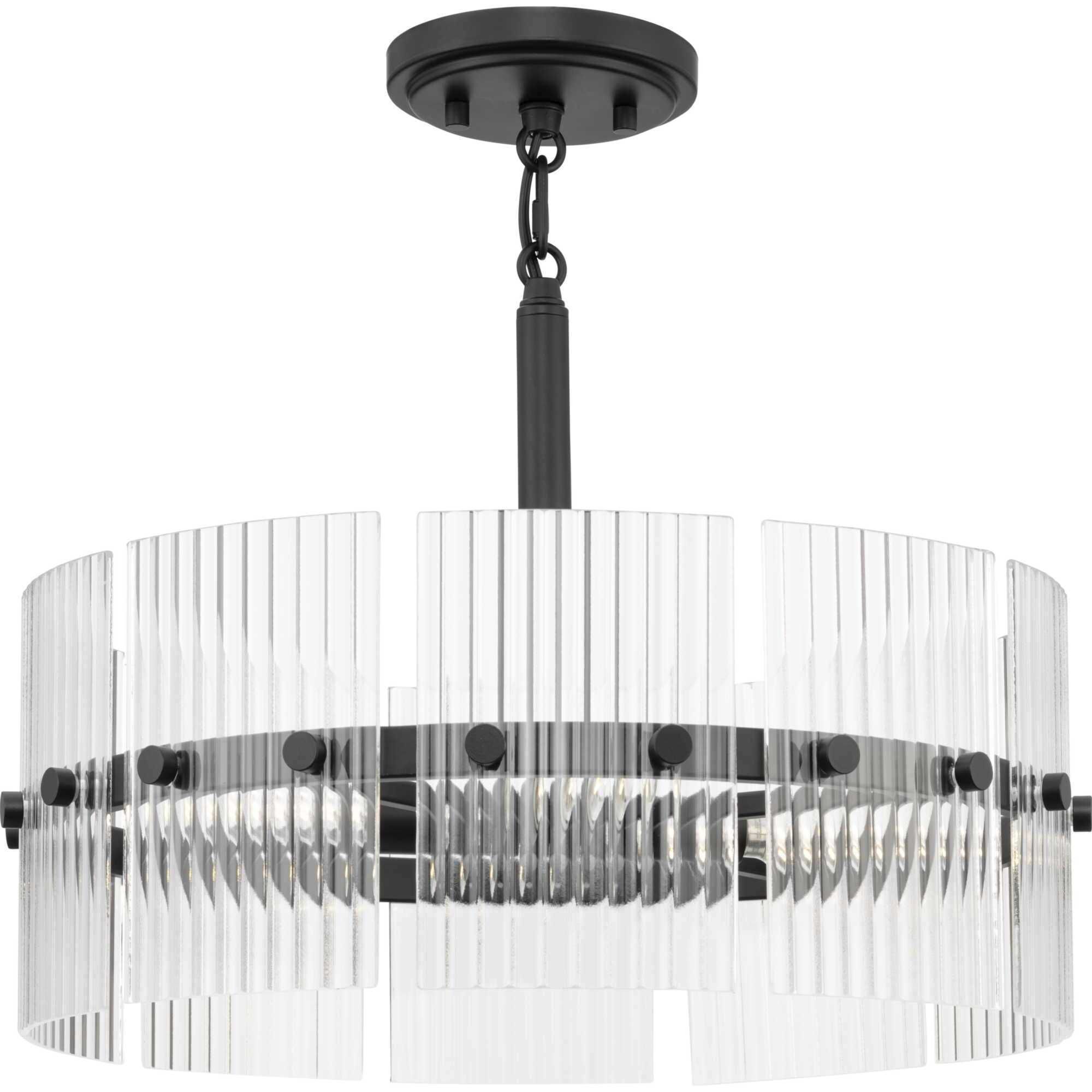 Seville 4 Light 17.87 inch Matte Black Convertible Pendant Ceiling Light, Design Series