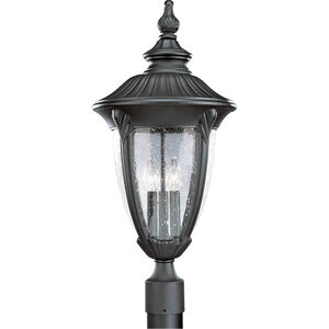 Meridian 3 Light 26 inch Textured Black Outdoor Post Lantern