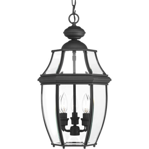 New Haven 3 Light 11 inch Textured Black Outdoor Hanging Lantern