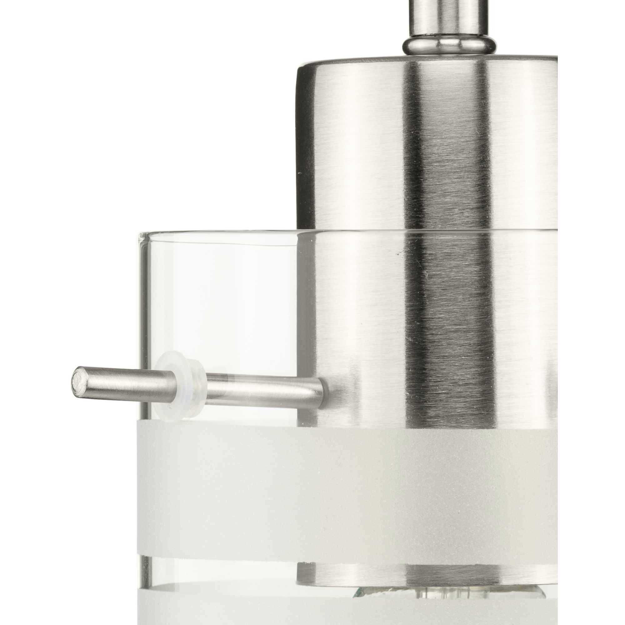 Progress P5158-09 Glass Pendants 1 Light 5.31 inch Brushed