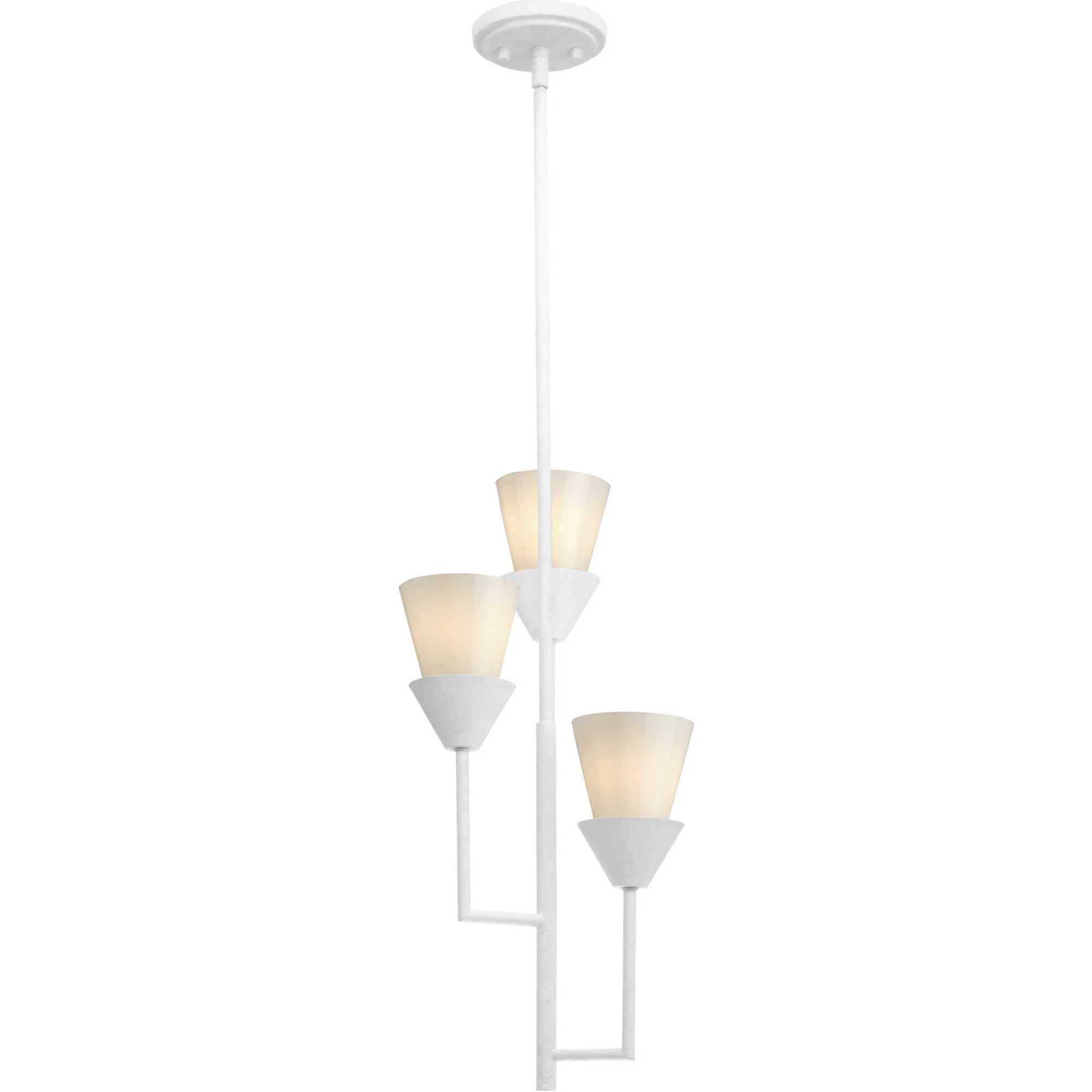 Pinellas 3 Light 12 inch White Plaster Pendant Ceiling Light, Design Series