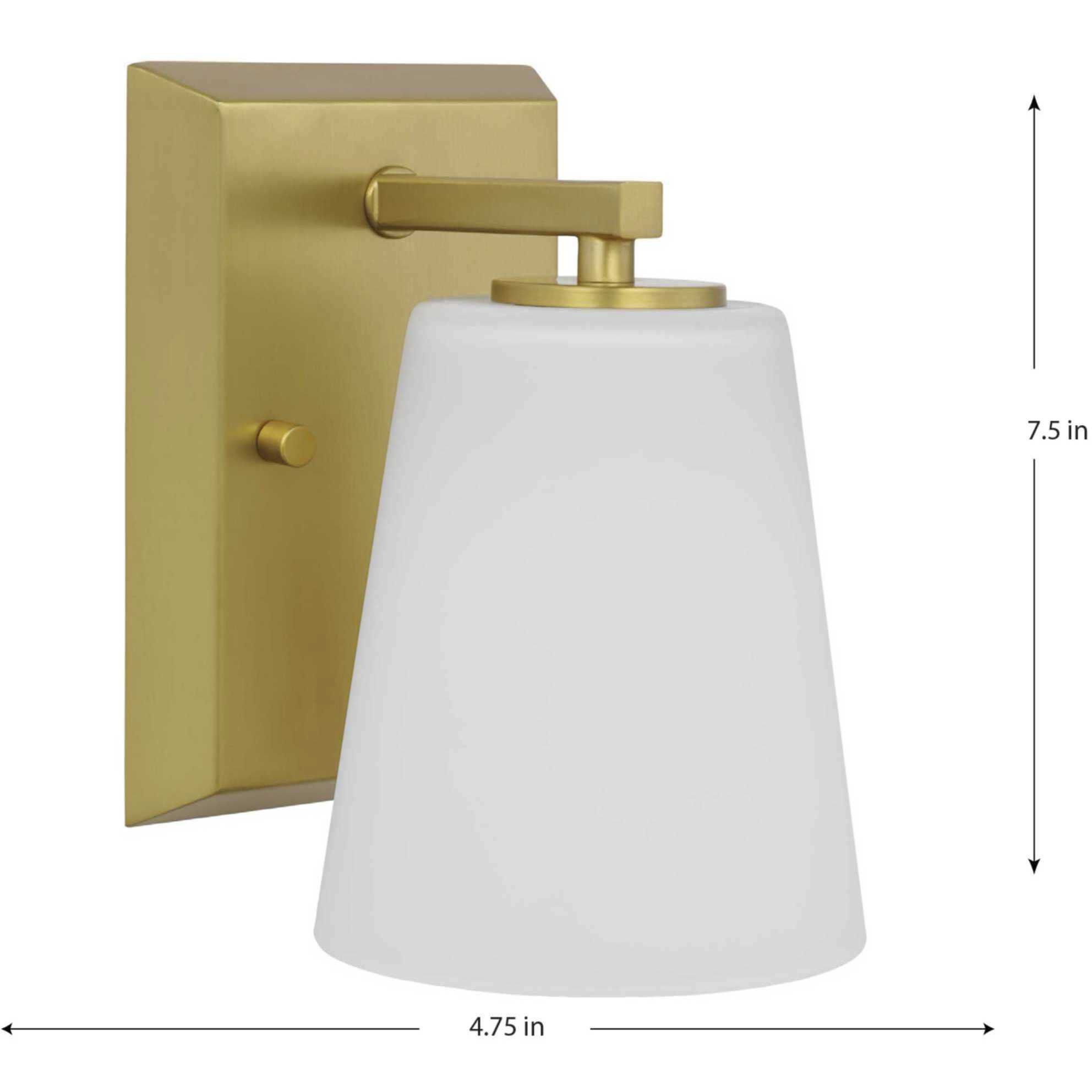 Vertex 1 Light 4.75 inch Brushed Gold Bath Light Wall Light