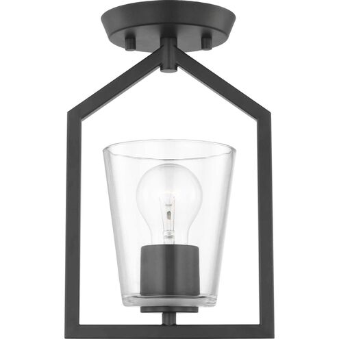 Vertex 1 Light 5 inch Matte Black Semi-Flush Mount Ceiling Light