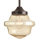 Academy 1 Light 8 inch Antique Bronze Pendant Ceiling Light