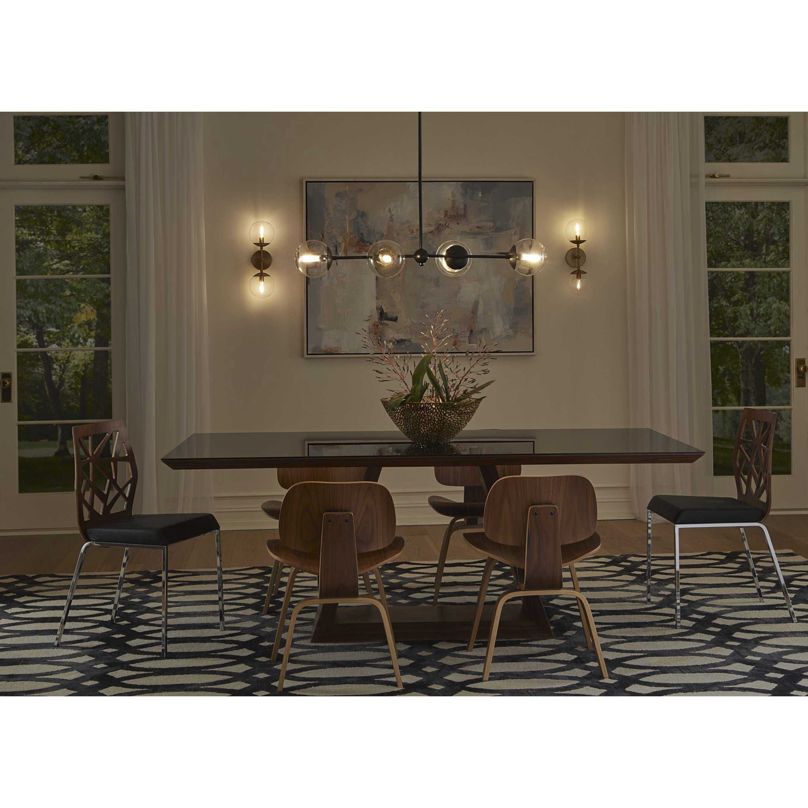 Atwell 4 Light 40 inch Matte Black Linear Chandelier Ceiling Light