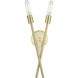 Astra 2 Light Satin Brass Wall Bracket Wall Light, Design Series
