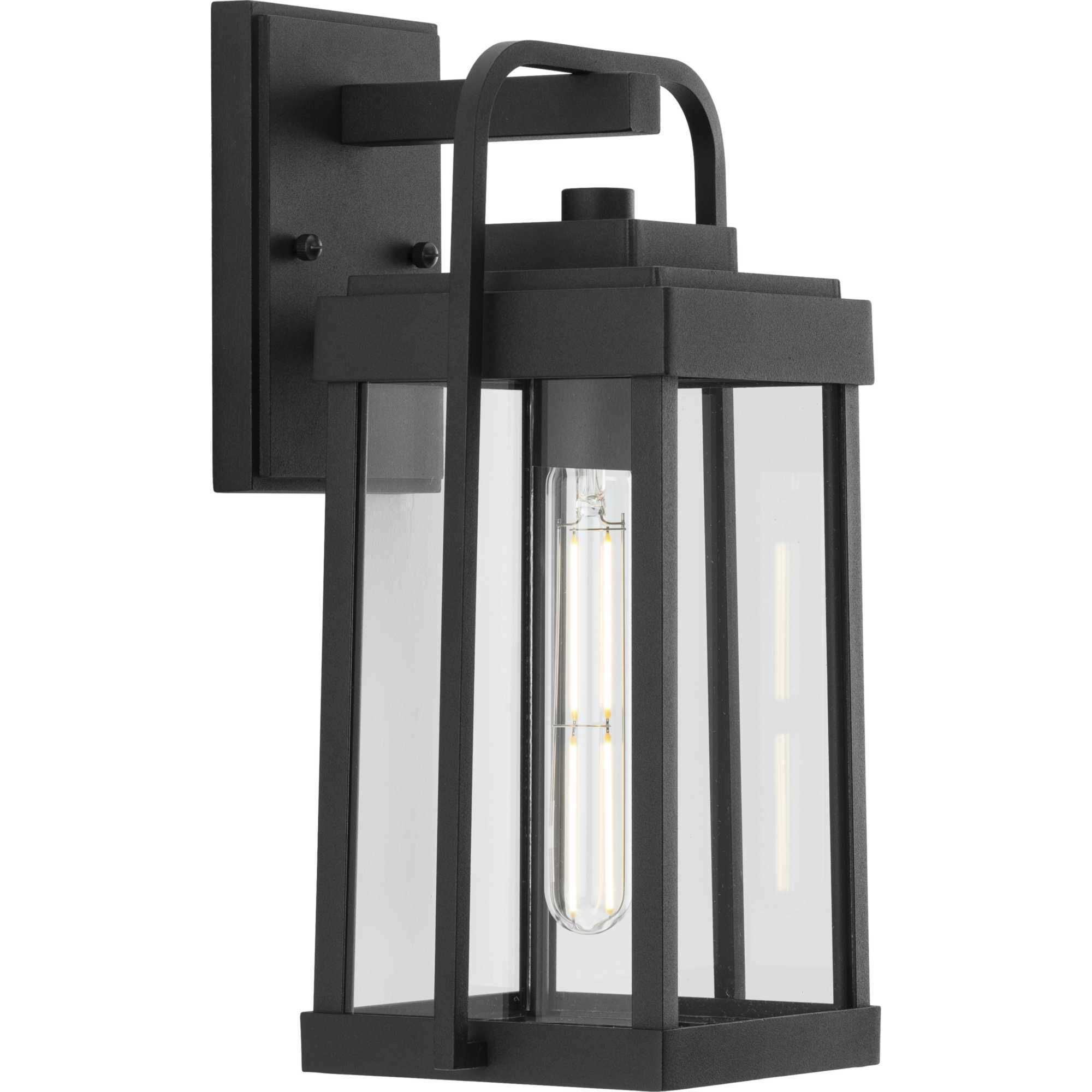Walcott 1 Light 14 inch Textured Black Wall Lantern