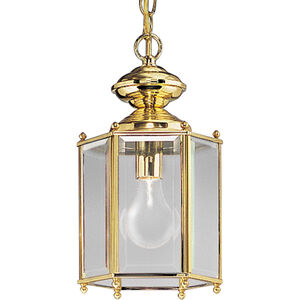 Beveled Glass 1 Light 7 inch Polished Brass Outdoor Ceiling Lantern
