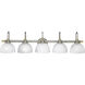 Bath Match 5 Light 39 inch Pearl Nickel Bath Vanity Wall Light