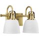 Preston 2 Light 14 inch Vintage Brass Vanity Light Wall Light