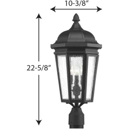 Verdae 3 Light 23 inch Textured Black Outdoor Post Lantern, Design Series