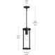 Kagen 1 Light 6.5 inch Matte Black Outdoor Pendant Light
