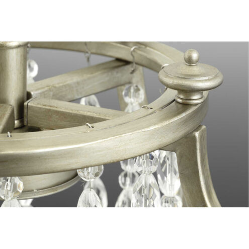 Desiree 6 Light 38 inch Silver Ridge Linear Chandelier Ceiling Light, Design Series