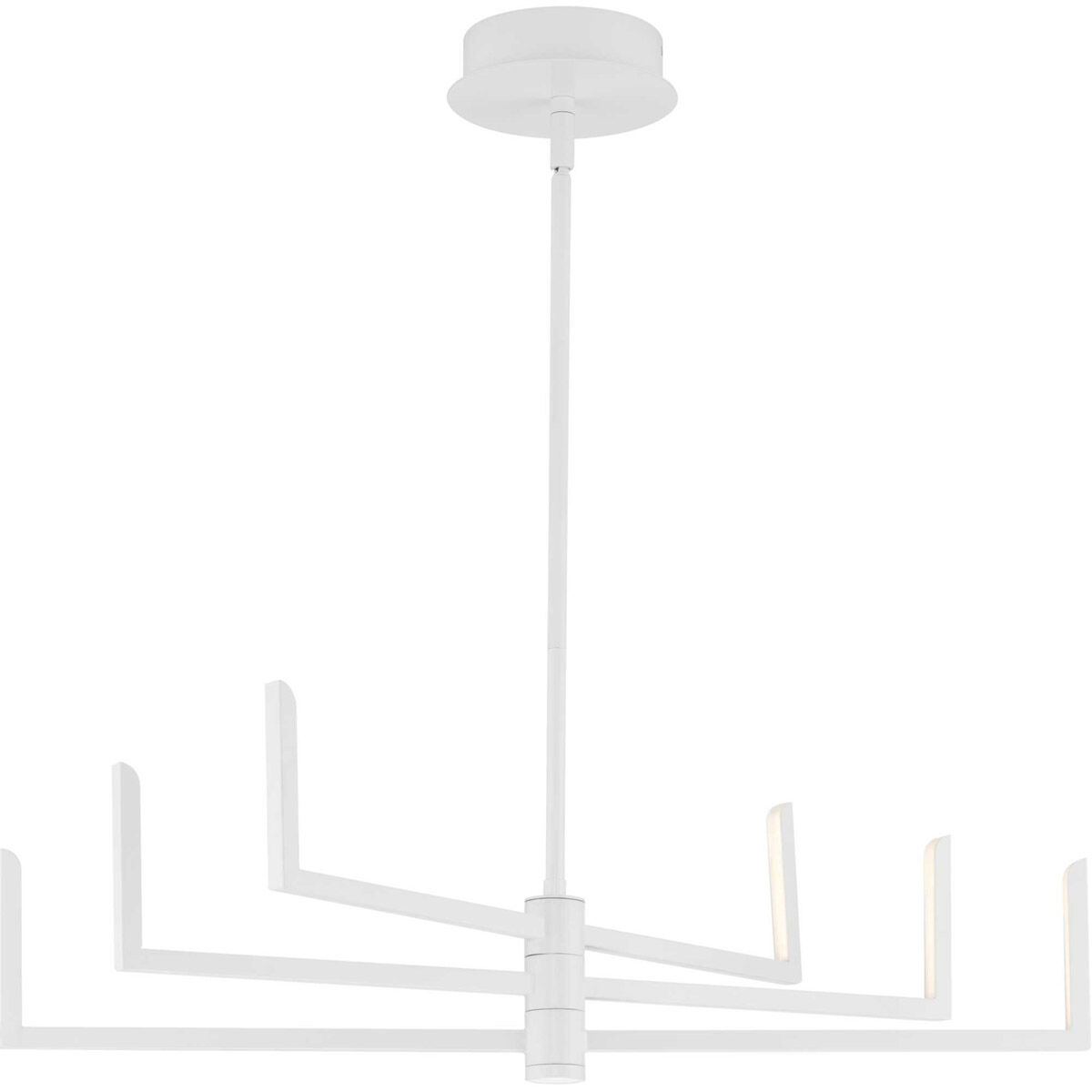 Pivot LED LED 28.25 inch Satin White Chandelier Ceiling Light in Matte White, Progress LED