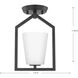 Vertex 1 Light 5 inch Matte Black Semi-Flush Mount Ceiling Light