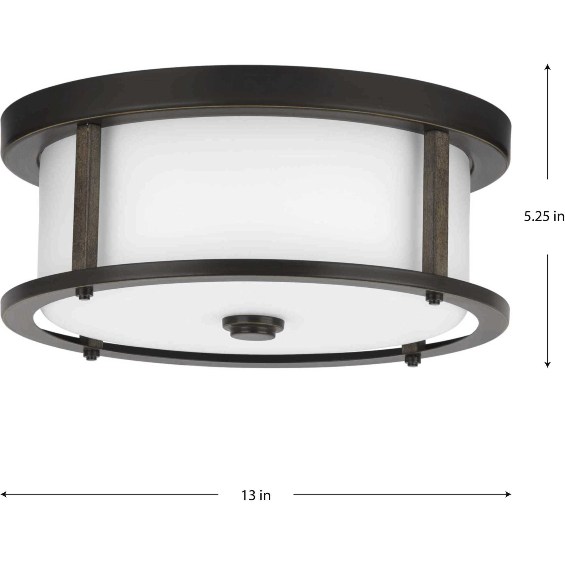 Mast 2 Light 13 inch Antique Bronze Flush Mount Ceiling Light