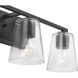 Vertex 3 Light 20.87 inch Matte Black Bath Light Wall Light