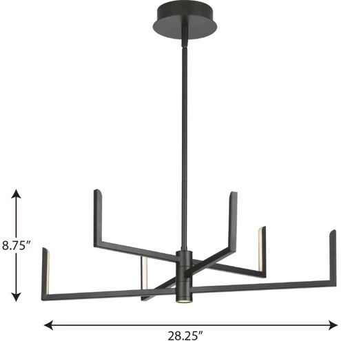 Progress Pivot Led Pivot LED LED 28.25 inch Matte Black Chandelier Ceiling Light, Progress LED