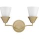 Pinellas 2 Light 15 inch Soft Gold Vanity Light Wall Light, Design Series