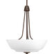 Asset 3 Light 18 inch Antique Bronze Foyer Chandelier Ceiling Light in Bulbs Included