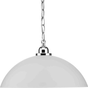 Classic Dome 1 Light Polished Chrome Pendant Ceiling Light