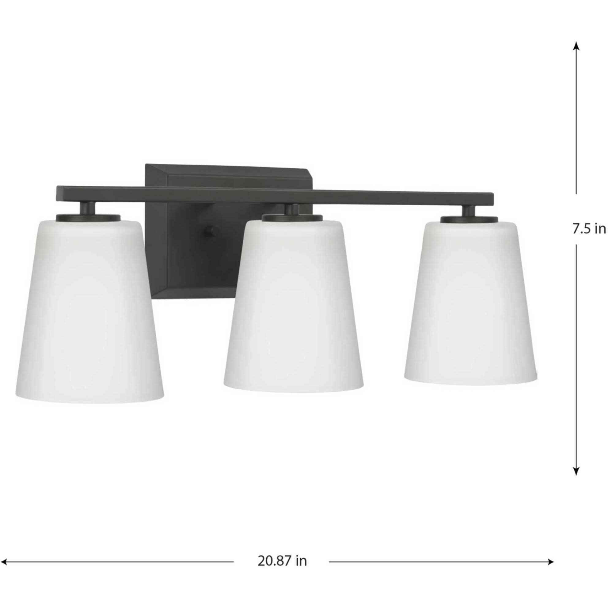 Vertex 3 Light 20.87 inch Matte Black Bath Light Wall Light