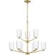 Adley 9 Light 28 inch Satin Brass Chandelier Ceiling Light
