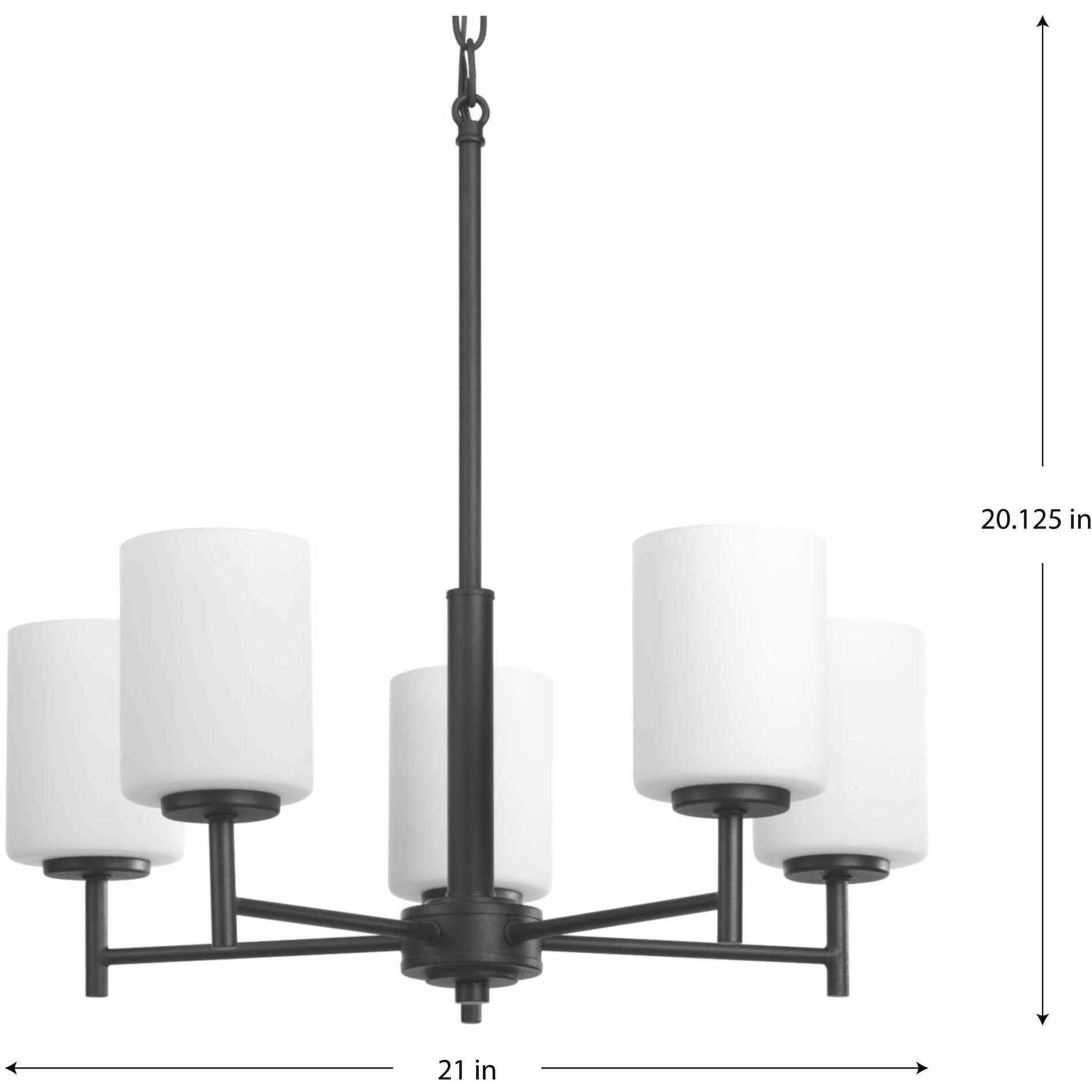 Replay 5 Light 21 inch Black Chandelier Ceiling Light