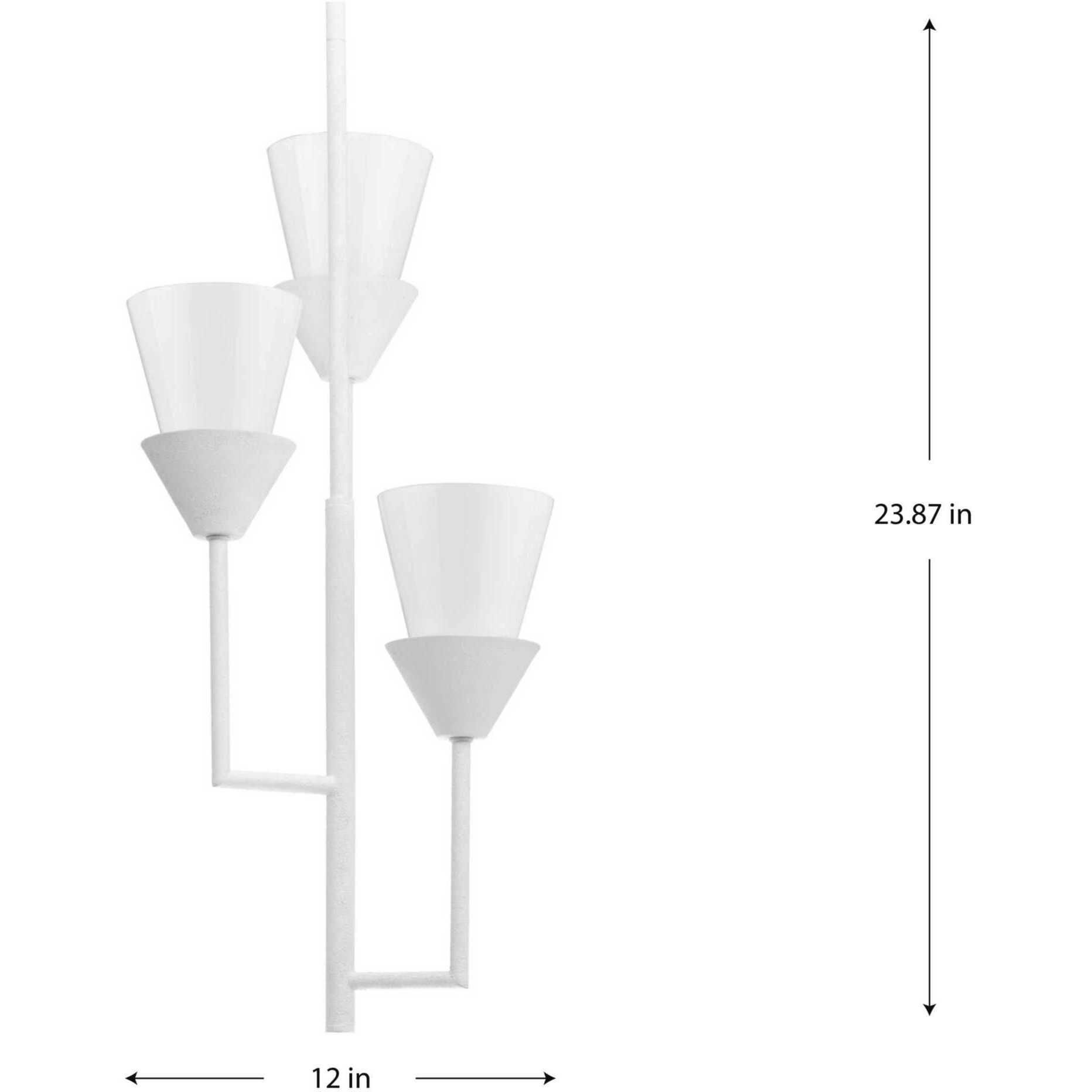 Pinellas 3 Light 12 inch White Plaster Pendant Ceiling Light, Design Series