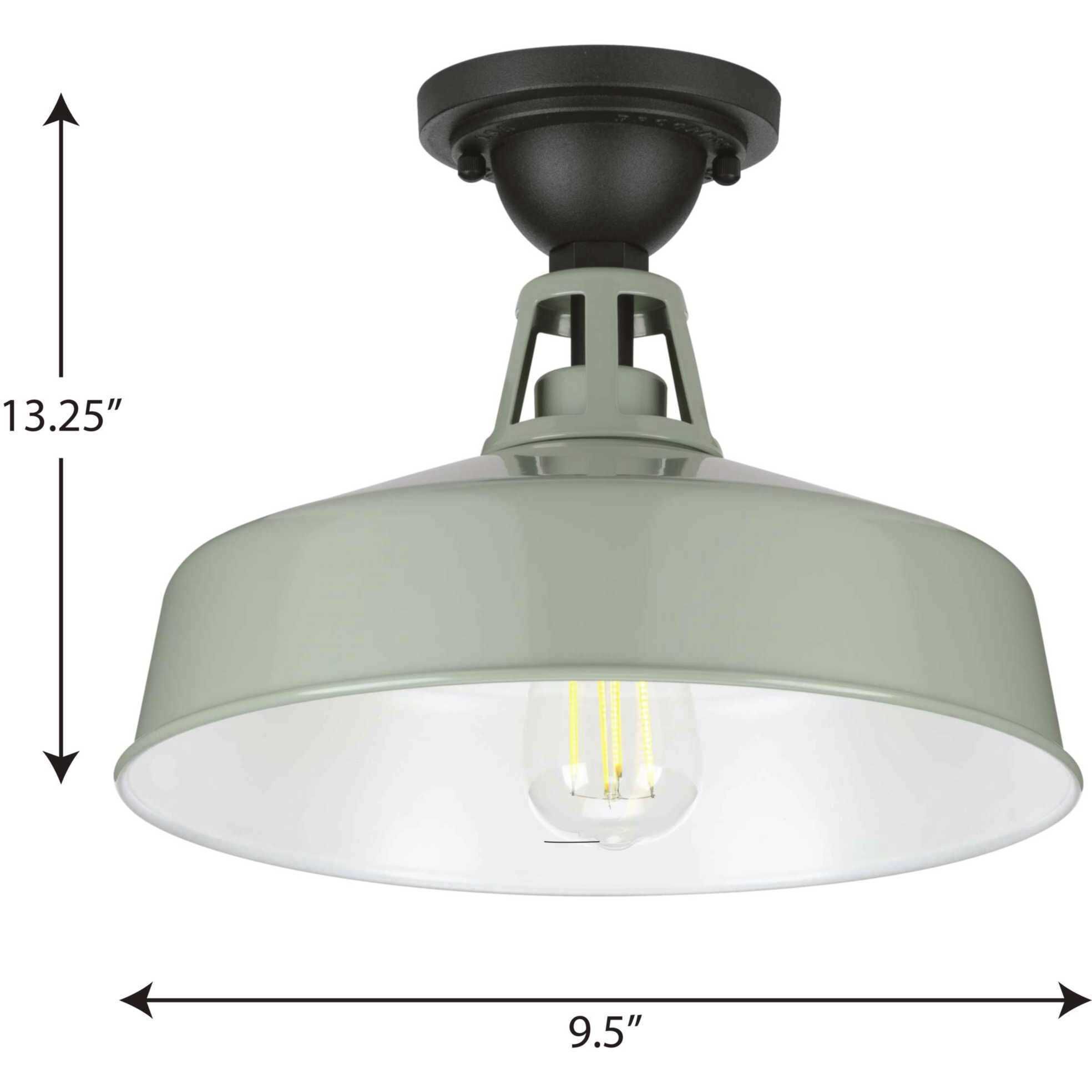 Cedar Springs 1 Light 13 inch Pistachio Outdoor Semi-Flush Mount