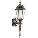 Welbourne 1 Light 31 inch Antique Bronze Outdoor Wall Lantern in Etched, Fluorescent