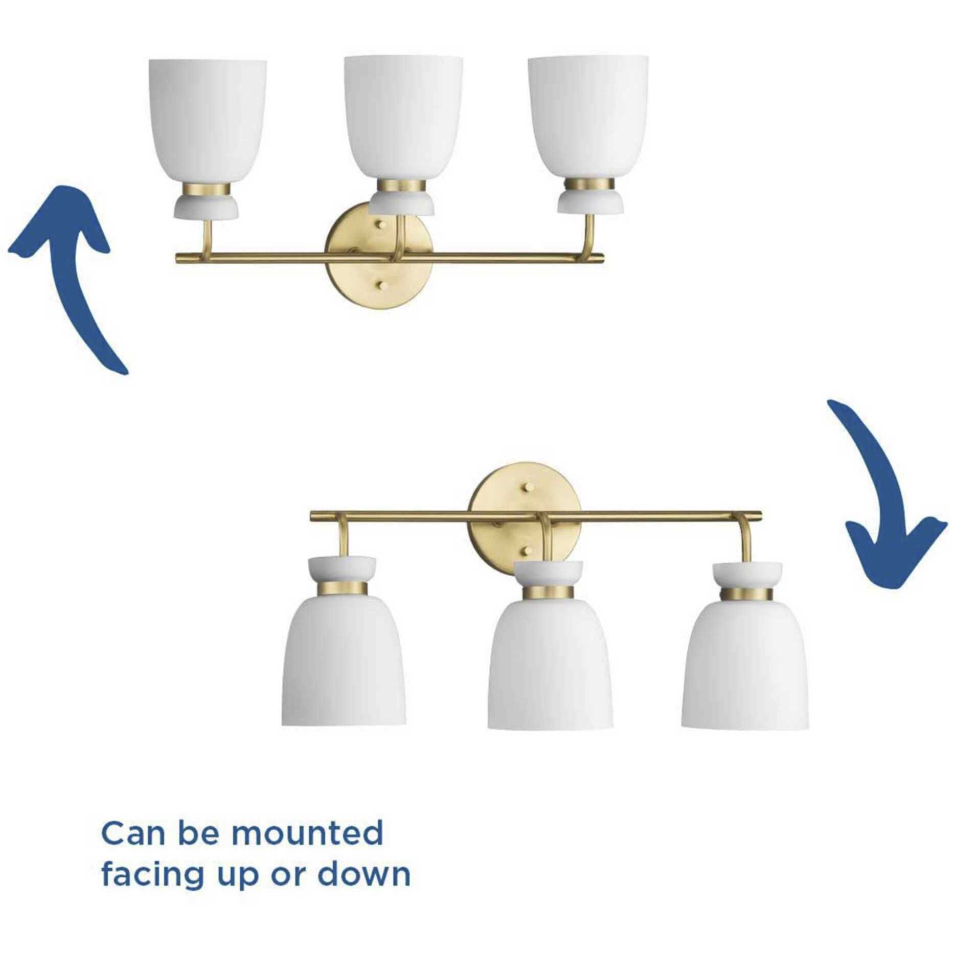 Lexie 3 Light 22 inch Brushed Gold Bathroom Vanity Light Wall Light