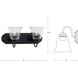 Clear Glass 2 Light 18 inch Matte Black Vanity Light Wall Light