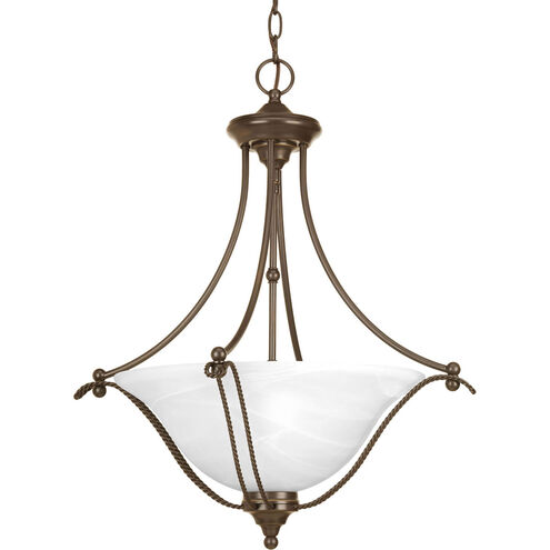 Avalon 3 Light 22 inch Antique Bronze Foyer Pendant Ceiling Light in Alabaster Glass