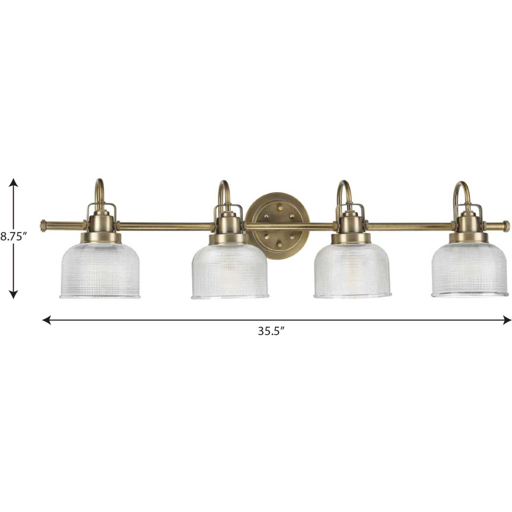 Archie 4 Light 35.5 inch Vintage Brass Bath Vanity Wall Light