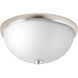 Random 2 Light 14 inch Brushed Nickel Close-to-Ceiling Ceiling Light in Etched