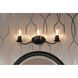 Durrell 3 Light 22.38 inch Matte Black Bath Vanity Wall Light