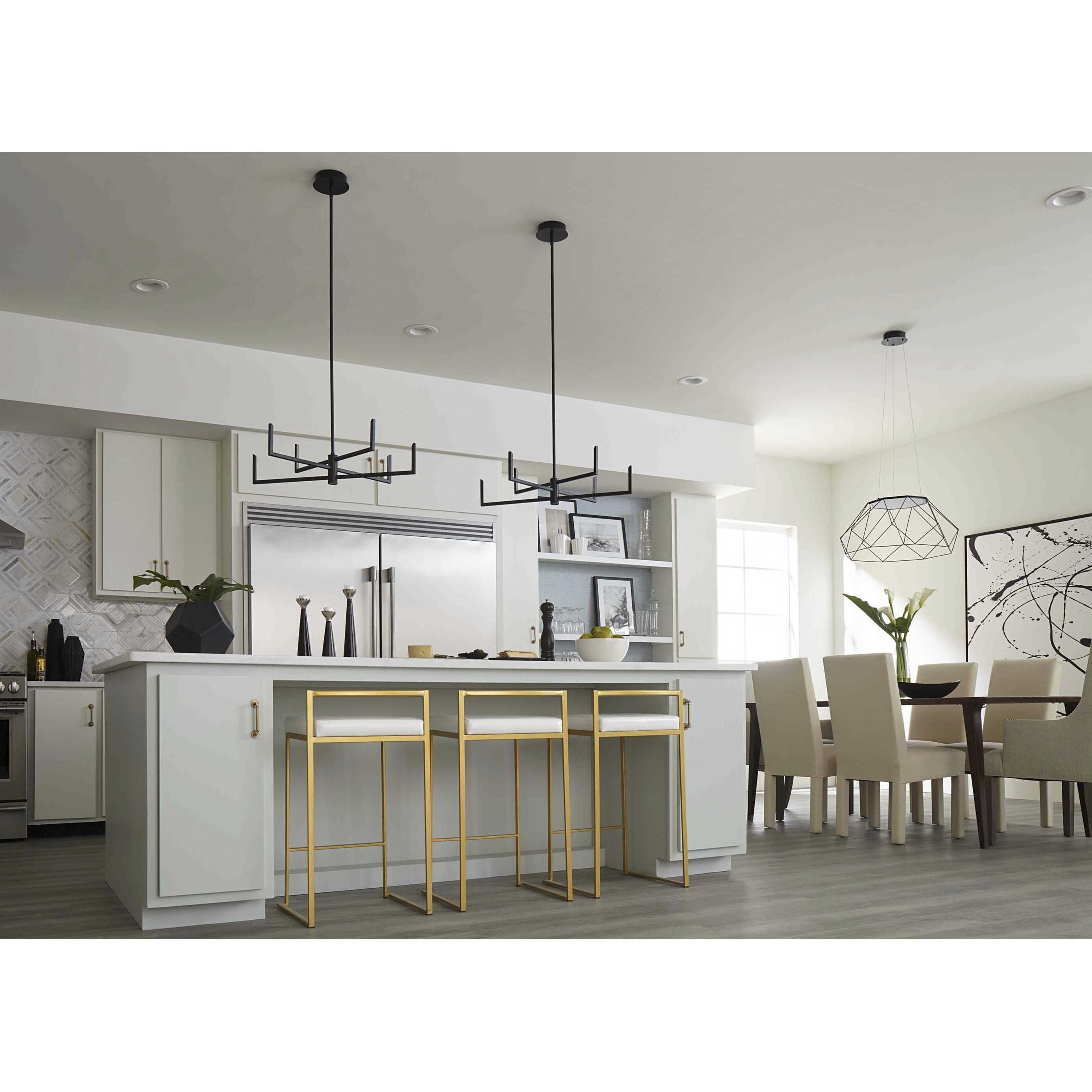 Geodesic LED LED 27 inch Matte Black Pendant Ceiling Light, Progress LED